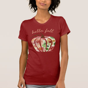 hallo Herfst Pumpkin Waterverf Floral Girly herfst T-shirt