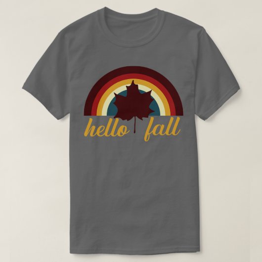 Hallo Herfst Retro Rainbow T-shirt (Design voorkant)