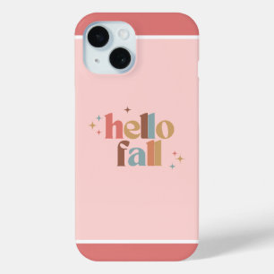 Hallo Herfst Retro Typografie iPhone 15 Case