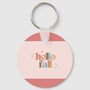Hallo Herfst Retro Typografie Sleutelhanger