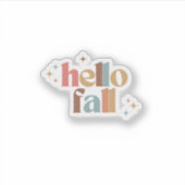 Hallo Herfst Retro Typografie Sticker (Voorkant)