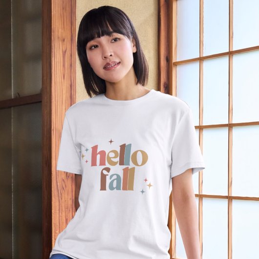 Hallo Herfst Retro Typografie T-shirt