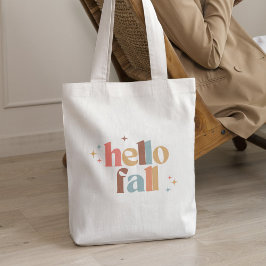 Hallo Herfst Retro Typografie Tote Bag