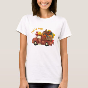 Hallo Herfst Rode Truck Oogstoogst T-shirt