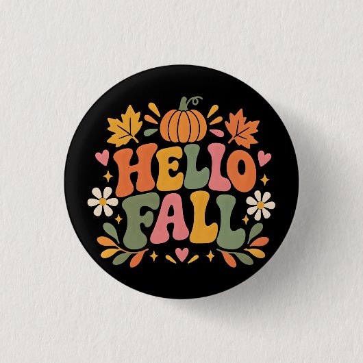 Hallo Herfst Ronde Button 3,2 Cm (Voorkant)