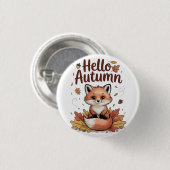 Hallo Herfst Ronde Button 3,2 Cm (Voorkant /achterkant)