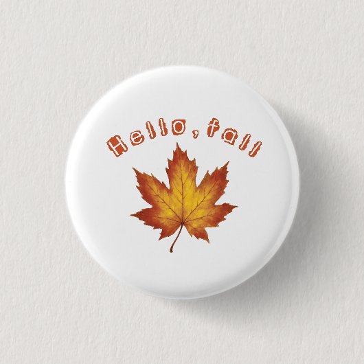 Hallo Herfst Ronde Button 3,2 Cm (Voorkant)