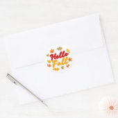 hallo Herfst Ronde Sticker (Envelop)
