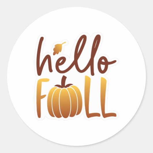 hallo Herfst Ronde Sticker (Voorkant)