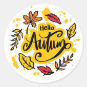 hallo Herfst Ronde Sticker (Voorkant)