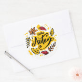 hallo Herfst Ronde Sticker (Envelop)