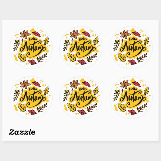 hallo Herfst Ronde Sticker (Vel)