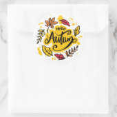 hallo Herfst Ronde Sticker (Tas)