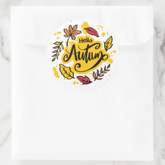 hallo Herfst Ronde Sticker (Tas)