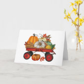 Hallo Herfst Rustic Landwagon met pompoenen Kaart (Gele Bloem)