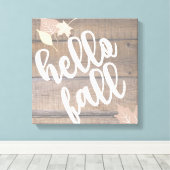 hallo Herfst Rustic Wood Leaves Canvas (Insitu (Houten vloer))