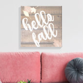 hallo Herfst Rustic Wood Leaves Canvas (Insitu (Woonkamer))