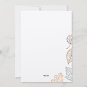 "Hallo Herfst" rustieke moderne kleurrijke bladere Feestdagenkaart (Achterkant)