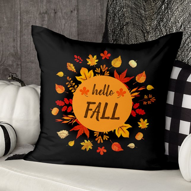 Hallo Herfst Schattig Kussen (Cute Hello Fall Throw Pillow)