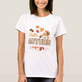 Hallo Herfst – Schattige Egel & Herfst Ontwerp T-shirt