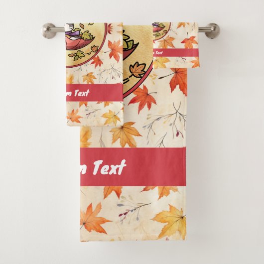 Hallo Herfst, Schattigee kat zit in paraplu Bad Handdoek (Insitu)