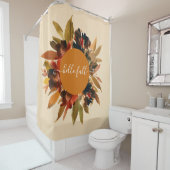 hallo Herfst Script Floral Waterverf herfst Douchegordijn (In situ)