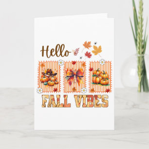 Hallo Herfst Sfeer Coquette Strik Pompoen Kruiden Kaart