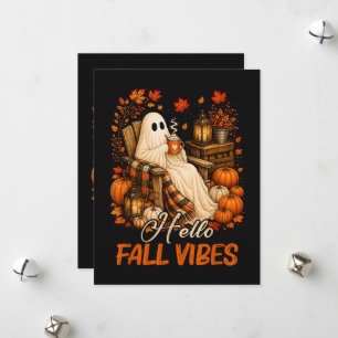 Hallo Herfst Sfeer Spook Cute Autumn Pompoen Feestdagenkaart