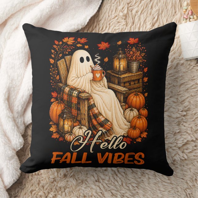 Hallo Herfst Sfeer Spook Cute Autumn Pompoen Kussen (Deken)