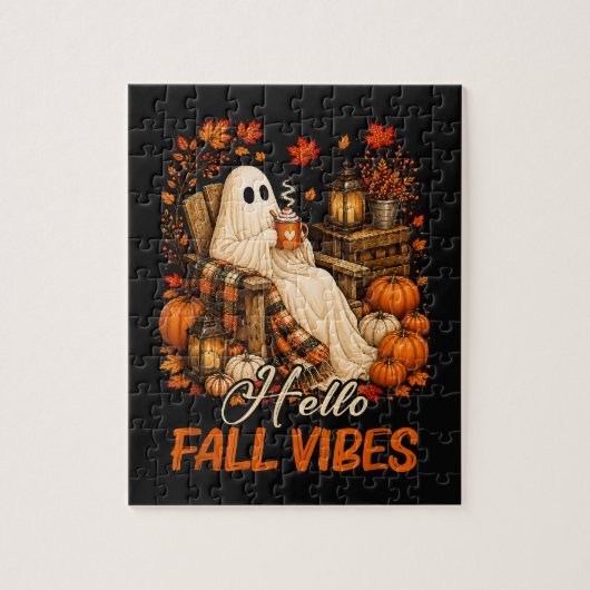 Hallo Herfst Sfeer Spook Cute Autumn Pompoen Legpuzzel (Verticaal)
