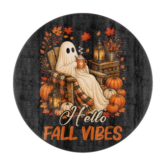 Hallo Herfst Sfeer Spook Cute Autumn Pompoen Snijplank (Voorkant)