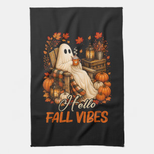 Hallo Herfst Sfeer Spook Cute Autumn Pompoen Theedoek