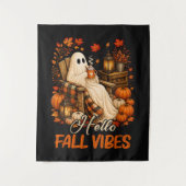 Hallo Herfst Sfeer Spook Cute Autumn Pompoen Wandkleed (Voorkant)