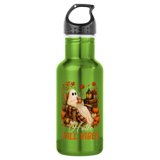 Hallo Herfst Sfeer Spook Cute Autumn Pompoen Waterfles (Voorkant)