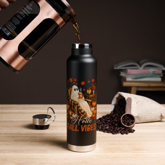 Hallo Herfst Sfeer Spook Cute Autumn Pompoen Waterfles (Koffie (Gedraaid) )