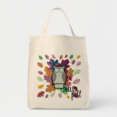 hallo Herfst Slapend Owl Animal Design Canvas tas (Voorkant)
