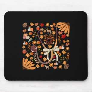 Hallo Herfst Stethoscoop Verpleegkundige Boho Flor Muismat