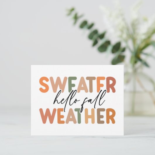 Hallo Herfst | sweaterweer Briefkaart (Staand voorkant)