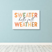 Hallo Herfst | sweaterweer Canvas Afdruk (Insitu (Houten vloer))