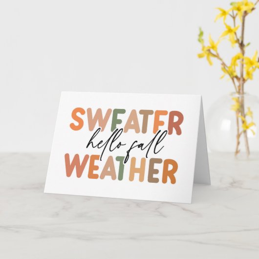 Hallo Herfst | sweaterweer Kaart (Gele Bloem)