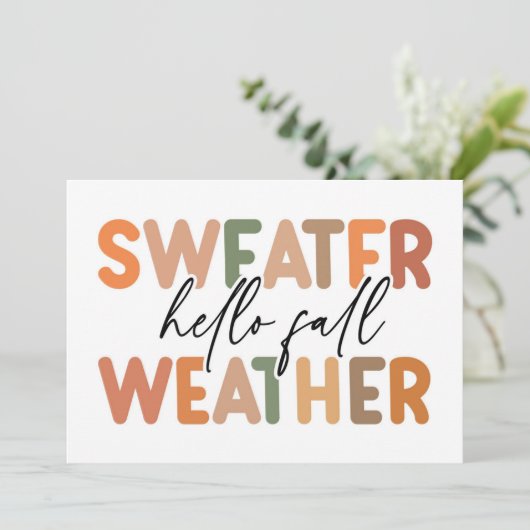 Hallo Herfst | sweaterweer Kaart (Staand voorkant)