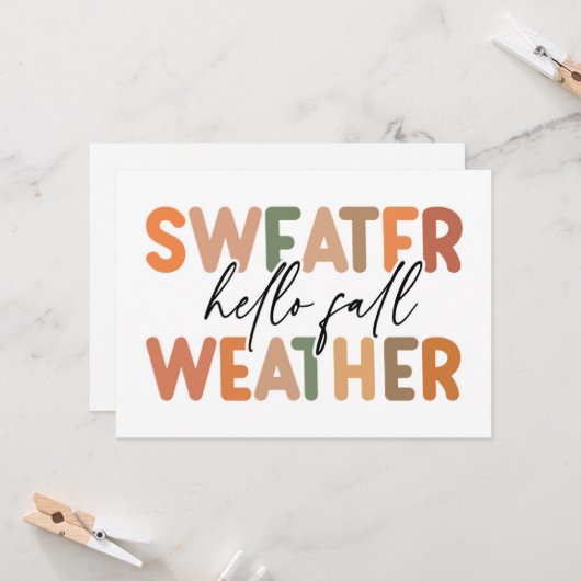 Hallo Herfst | sweaterweer Kaart (Voorkant / Achterkant in situ)