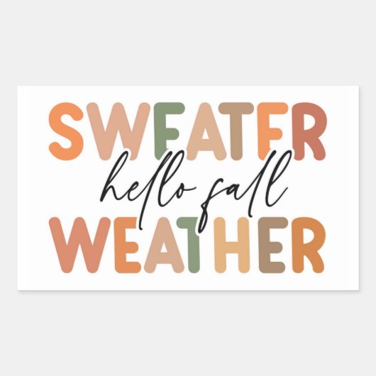 Hallo Herfst | sweaterweer Rechthoekige Sticker (Voorkant)