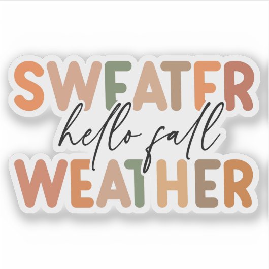 Hallo Herfst | sweaterweer Sticker (Voorkant)