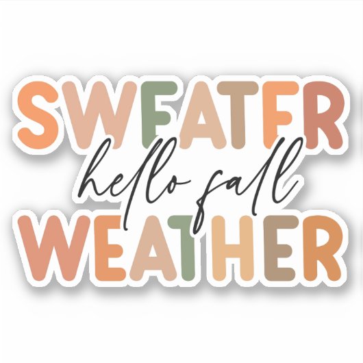 Hallo Herfst | sweaterweer Sticker (Voorkant)