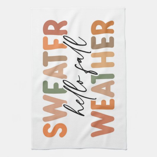 Hallo Herfst | sweaterweer Theedoek (Verticaal)