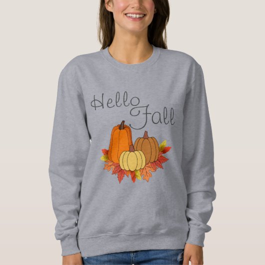 Hallo Herfst Sweatshirt -Bewerkbare tekst (Voorkant)