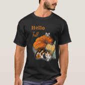 Hallo Herfst T-shirt met grillige kat en muis (Voorkant)