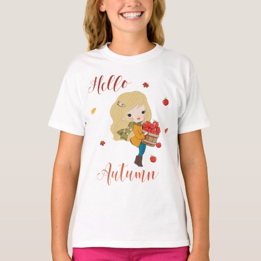 hallo herfst T-shirt voor meisjes en vrouwen (Voorkant)