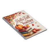 Hallo Herfst Teacher Waterverf Autumn gepersonalis Notitieboek (Rechterzijde)